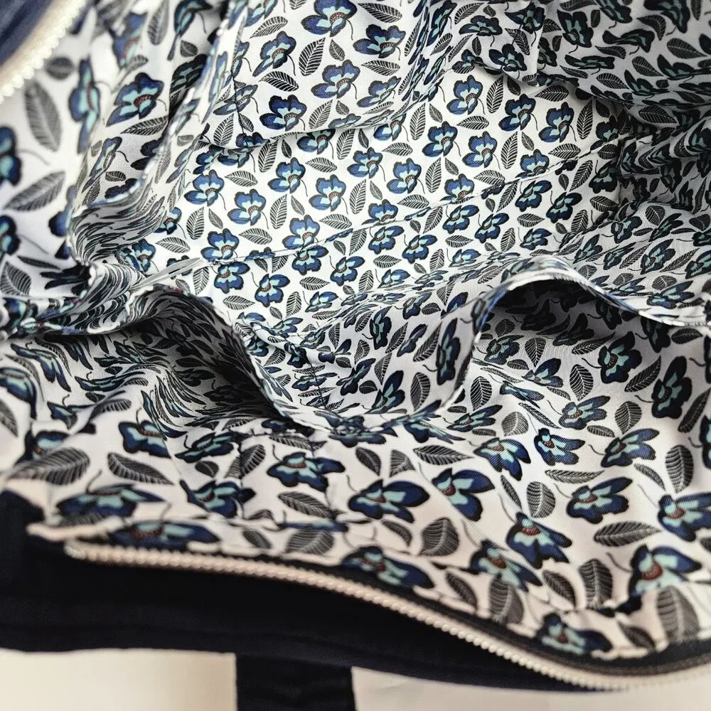 Vera Bradley Tote Bag Small w/ Zippers Performance Twill Classic Navy - Picture 6 of 14
